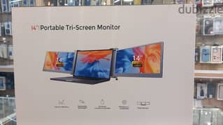 Portable tri-screen monitor + bag 14”