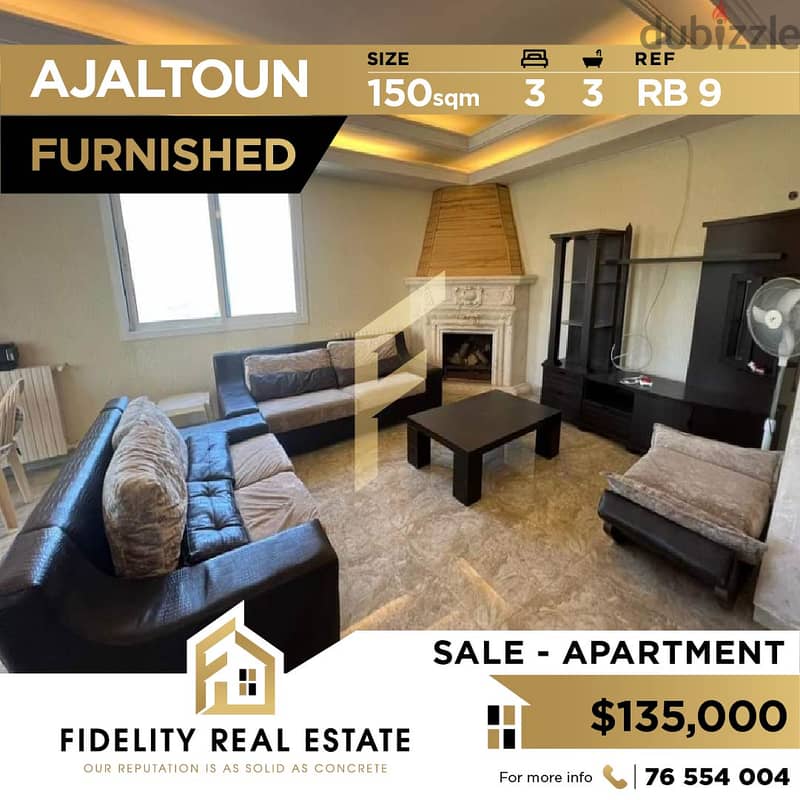 Furnished apartment for sale in Ajaltoun RB9 0