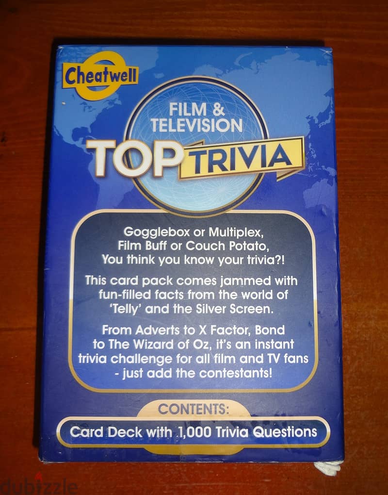 Top trivia 1000 film & television questions card game 1