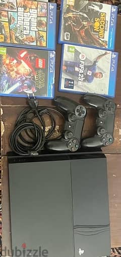 ps4+2controllers+4games