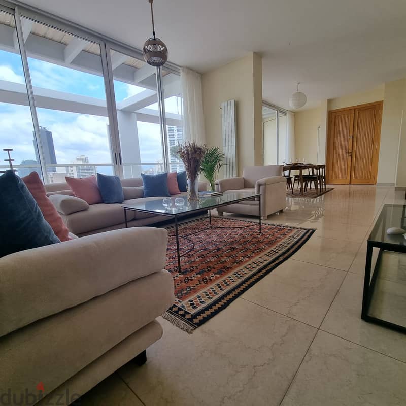L14958- Apartment with Terrace and City View For Rent in Achrafieh 1