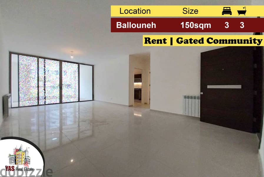 Ballouneh 150m2 | Rent | Gated Community | Panoramic View | IV | 0