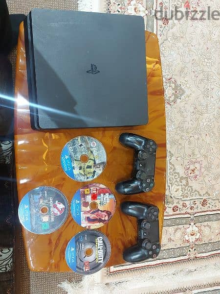 ps4 slim 500gb jdidi ba3d 95% nadafi ma3 2 controller orginal 0