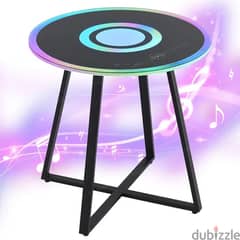 Round LED Table with Speaker and Wireless Charging