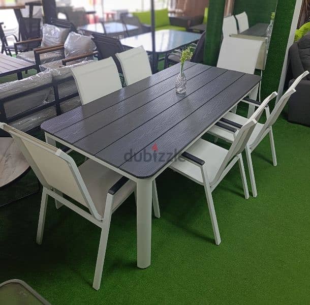 طاولة مترين الومينيوم مع كراسي table aluminum with chairs 2