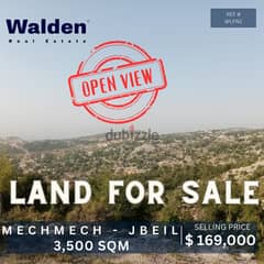 Mechmech Land: 3500sqm, Open View, $169K  أرض للبيع في  مشمش 3500م²