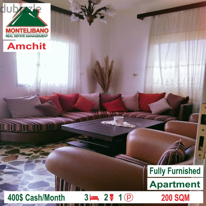 400$!!!! Apartment For RENT In AAMCHIT!!!!! 1