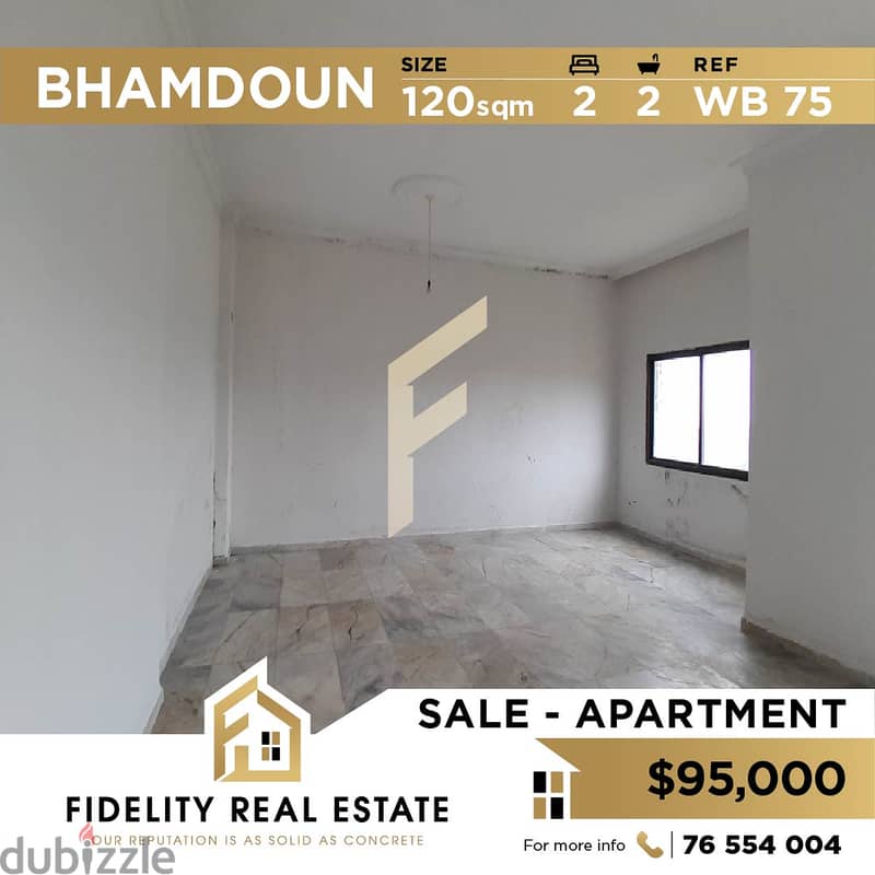 Apartment for sale in Bhamdoun Aley WB75 0