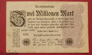 1923 Germany 3 Million mark Weimar Gov