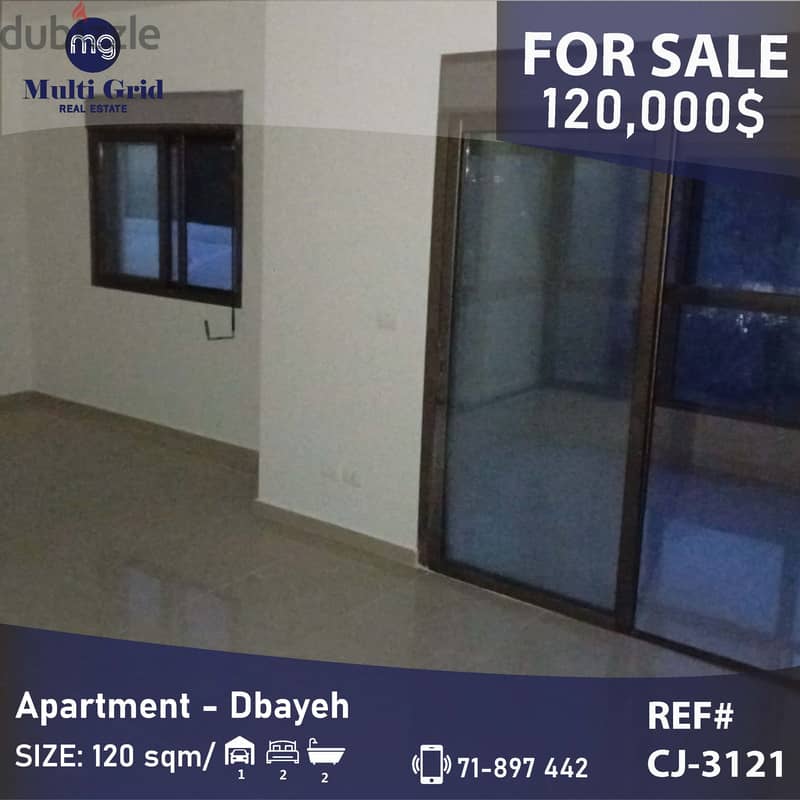 Apartment for Sale in Dbayeh, 120 m2, شقة للبيع في ضبية 0