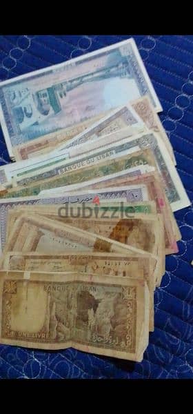 Various old and special anniversary bank notes Lebanese currency 2