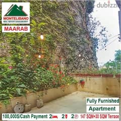 100,000$ Cash Payment!! Apartment for sale in Maarab!!