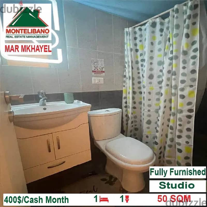 400$/Cash Month!! Studio for rent in Mar Mkhayel!! 2