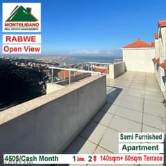 450$ Open View Semi Furnished Apartment for rent located in Rabwe 0