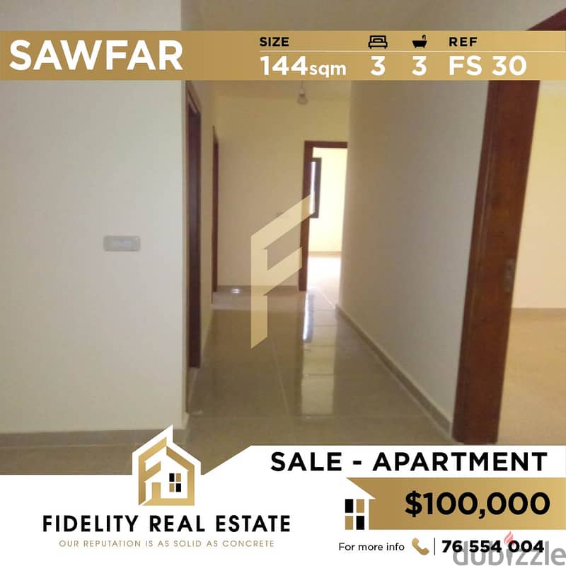 Apartment for sale in Sawfar FS30 0