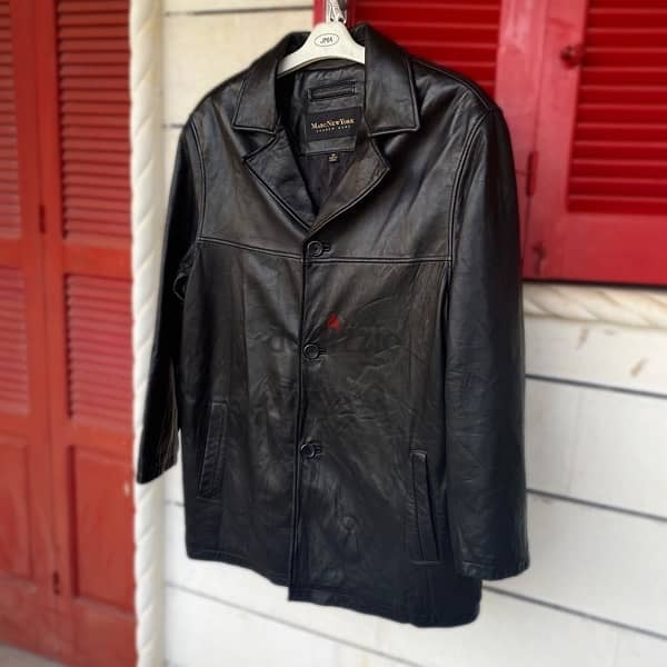 ANDREW MARC New York Leather Coat. 1
