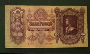 1930 Hungary 100 Pengo old banknote