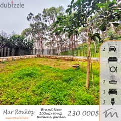 Mar Roukoz | Brand New 200m² + 90m² Garden | Payment Facilities | View