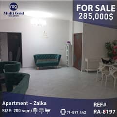 Apartment for Sale in Zalka, 200 m2, شقة للبيع في الزلقا