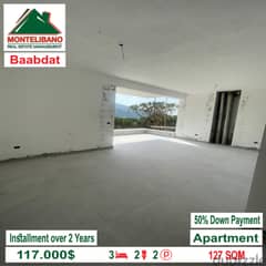 Apartment Under Constraction for sale in Baabdat!!