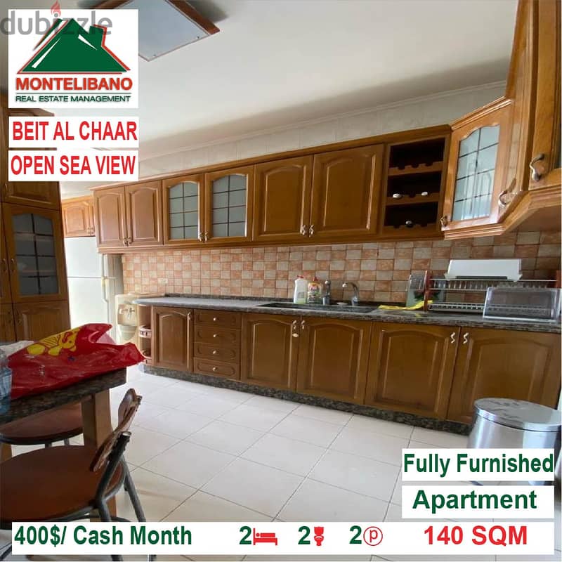 400$/Cash Month!! Apartment for rent in Beit Al Chaar!! Open Sea View! 3