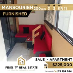 Furnished Apartment for sale in Mansourieh KR11