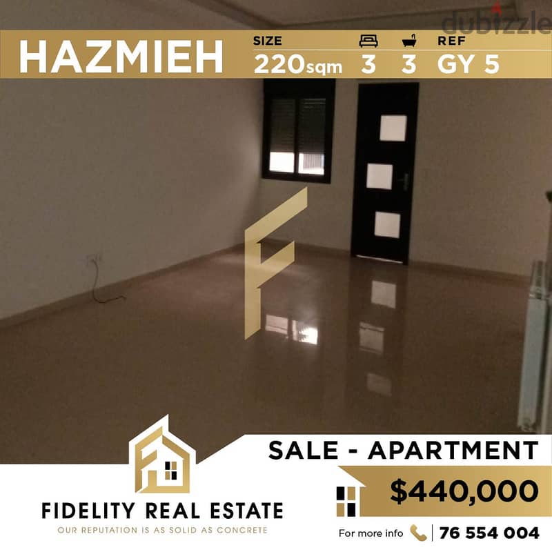 Apartment for sale in Hazmieh GY5 0