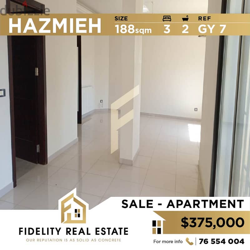 Apartment for sale in Hazmieh GY7 0