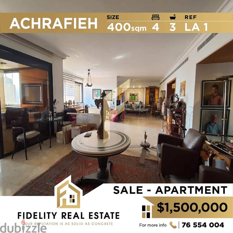 luxurious apartment for sale in achrafieh LA1 0