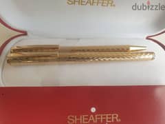 2 wonderful Sheaffer gold electroplated diamond cut with box and paper 0