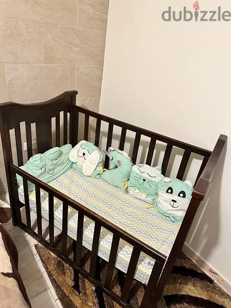baby bed + mettress+bord 3