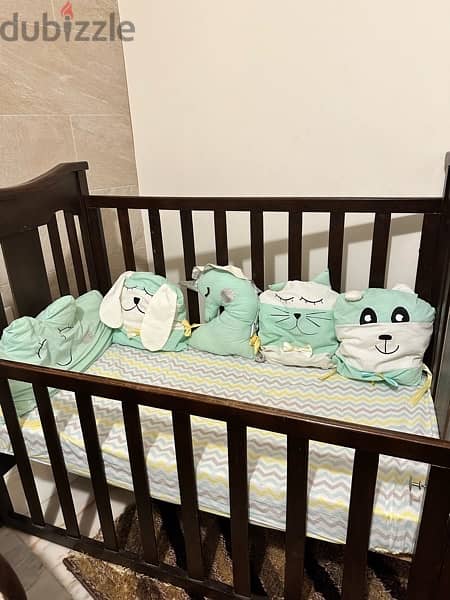 baby bed + mettress+bord 4