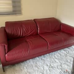 Genuine leather sofa for offices and studios, two seats 0