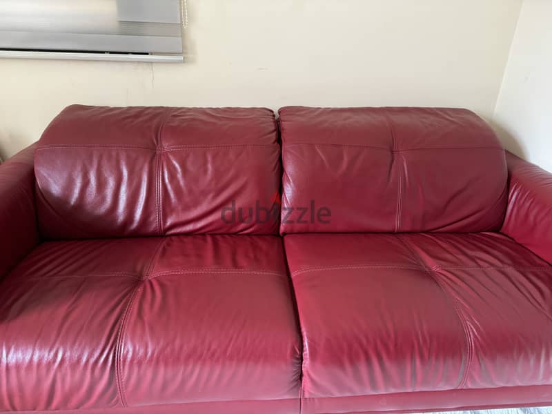 Genuine leather sofa for offices and studios, two seats 4
