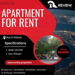 Apartment for rent in Ras El Nabeh شقة للايجار في بيروت
