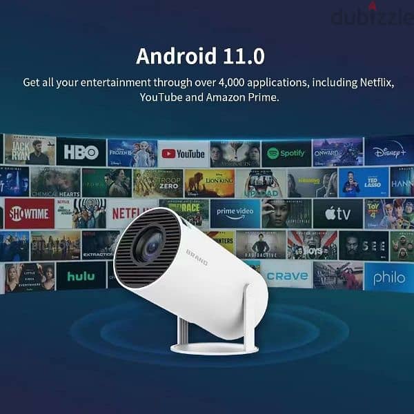4k android flexible projector hy300 1