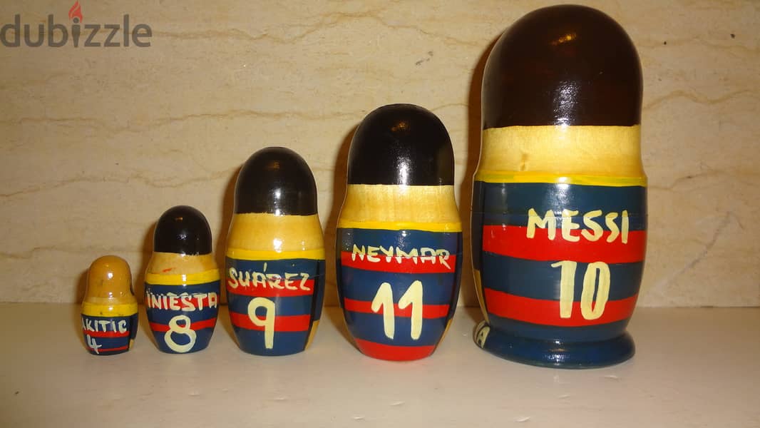 FC Barcelona nesting dolls 5 pcs 16cm the biggest 1
