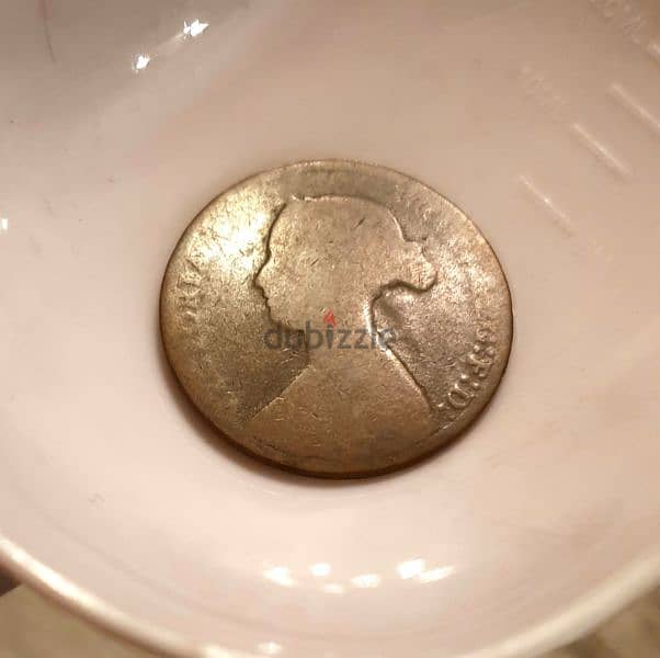 1862 England Q. Victoria 1/2 penny low grade bronze coin 1