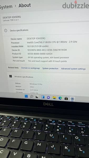 laptop dell 7390 / cor i7 8th generation / touch flip 12