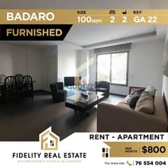 Furnished apartment for rent in Badaro GA22 0