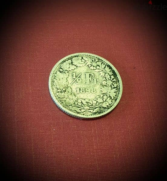 1898-B Silver Switzerland half franc 2.5g (. 835) KM#23 1