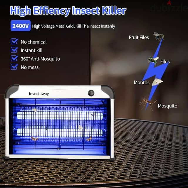 Insectaway Fly Killer Lamp – Double-Sided Mosquito Grid 2400V 3