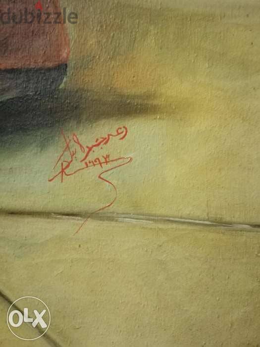 لوحة تابلو شرقي رسم زيتي عربي انتيك قديم قياس ١٠٥ بي ٧٥ سم painting 2