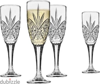 Godinger Dublin Crystal Champagne Flutes - Set of 8