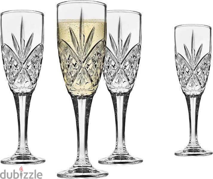 Godinger Dublin Crystal Champagne Flutes - Set of 8 0