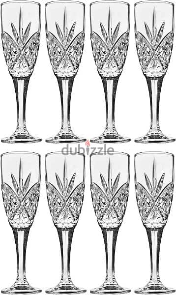 Godinger Dublin Crystal Champagne Flutes - Set of 8 1