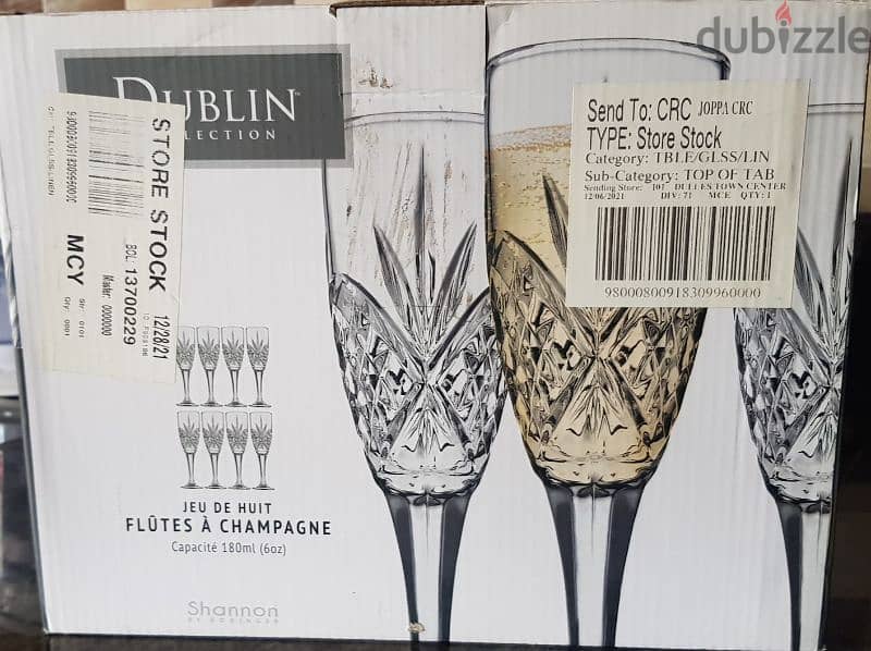 Godinger Dublin Crystal Champagne Flutes - Set of 8 2