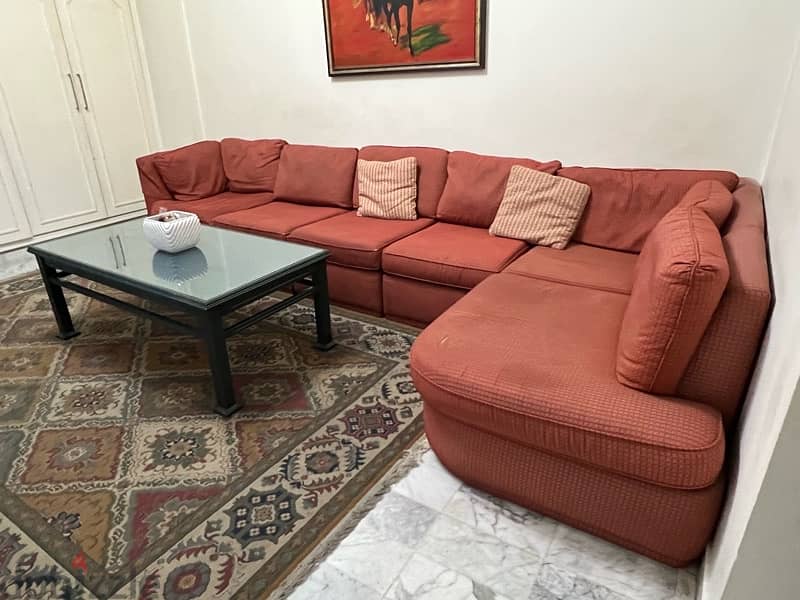 sofa couch كنب + مع طاولة من خشب السنديان 1