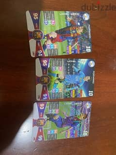 3 MESSI BARCELONA SHINY NUMBERED CARDS