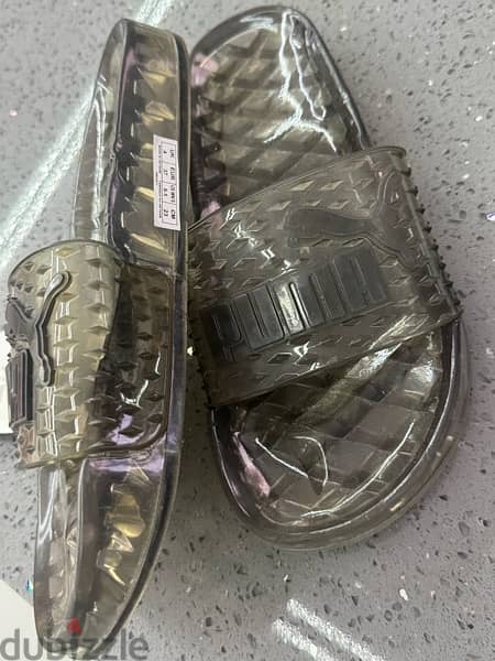 PUMA shoes, size 38 slippers, transparent black/pink or white, 2